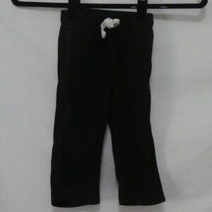 CARTER'S 18 months Black Fleece Pants With Pockets and White Drawstring Front